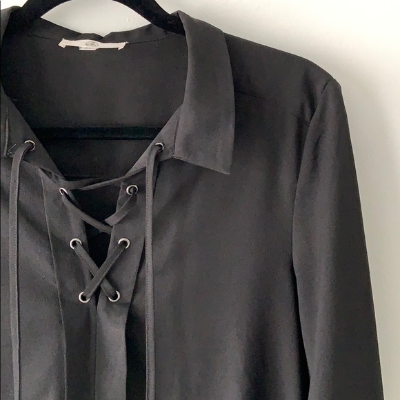 Black collared shirt dress - Picture 2 of 5